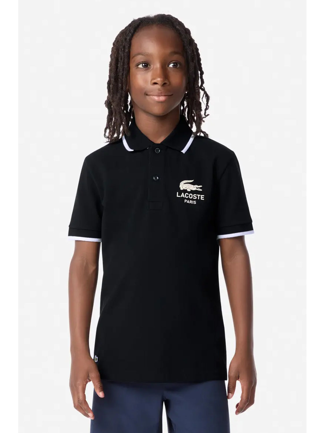 LACOSTE 長袖ポロシャツ ブラック PARIS POLO Lacoste Polo Shirt Black boys