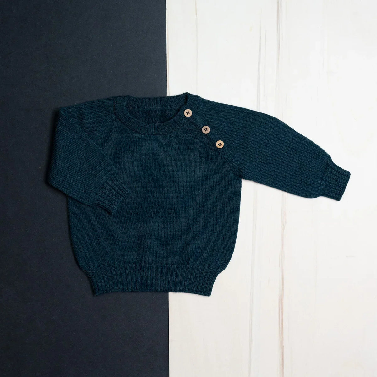 THE WOOLLY BABY SWEATER - new petrol