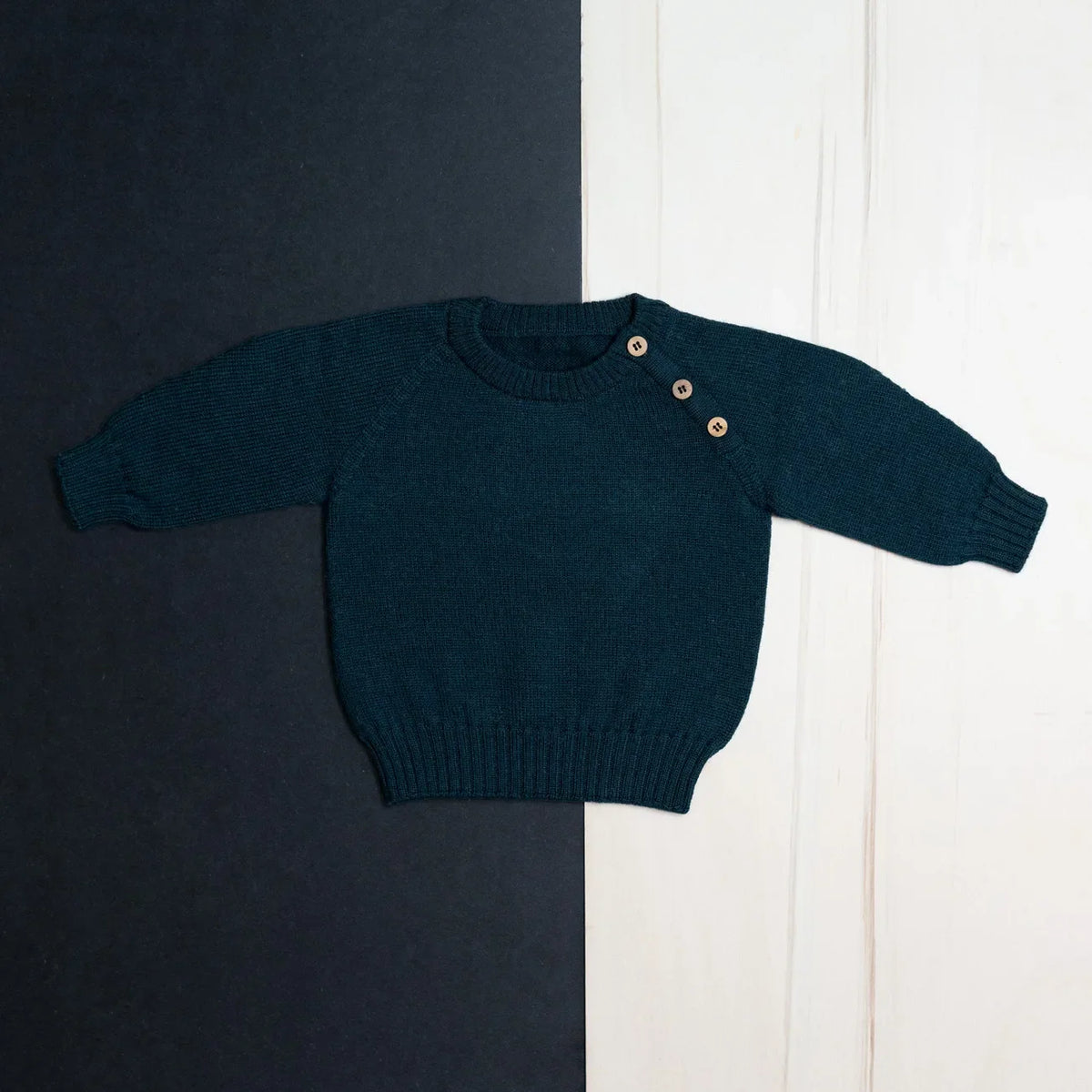 THE WOOLLY BABY SWEATER - new petrol