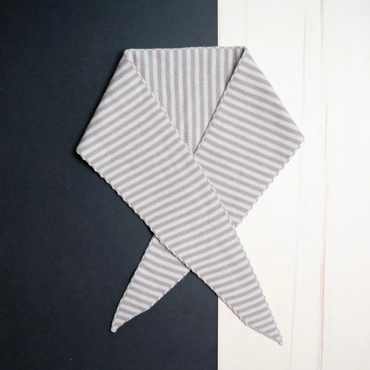 THE WOOLLY FAMILY SCARF STRIPED - SAND / CAPPUCCINO