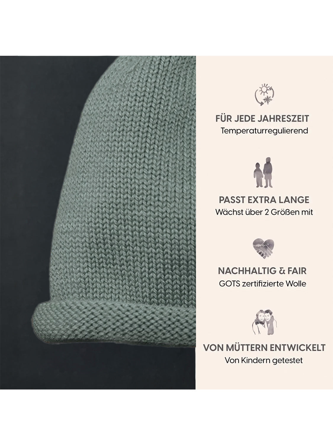THE WOOLLY HAT - sage