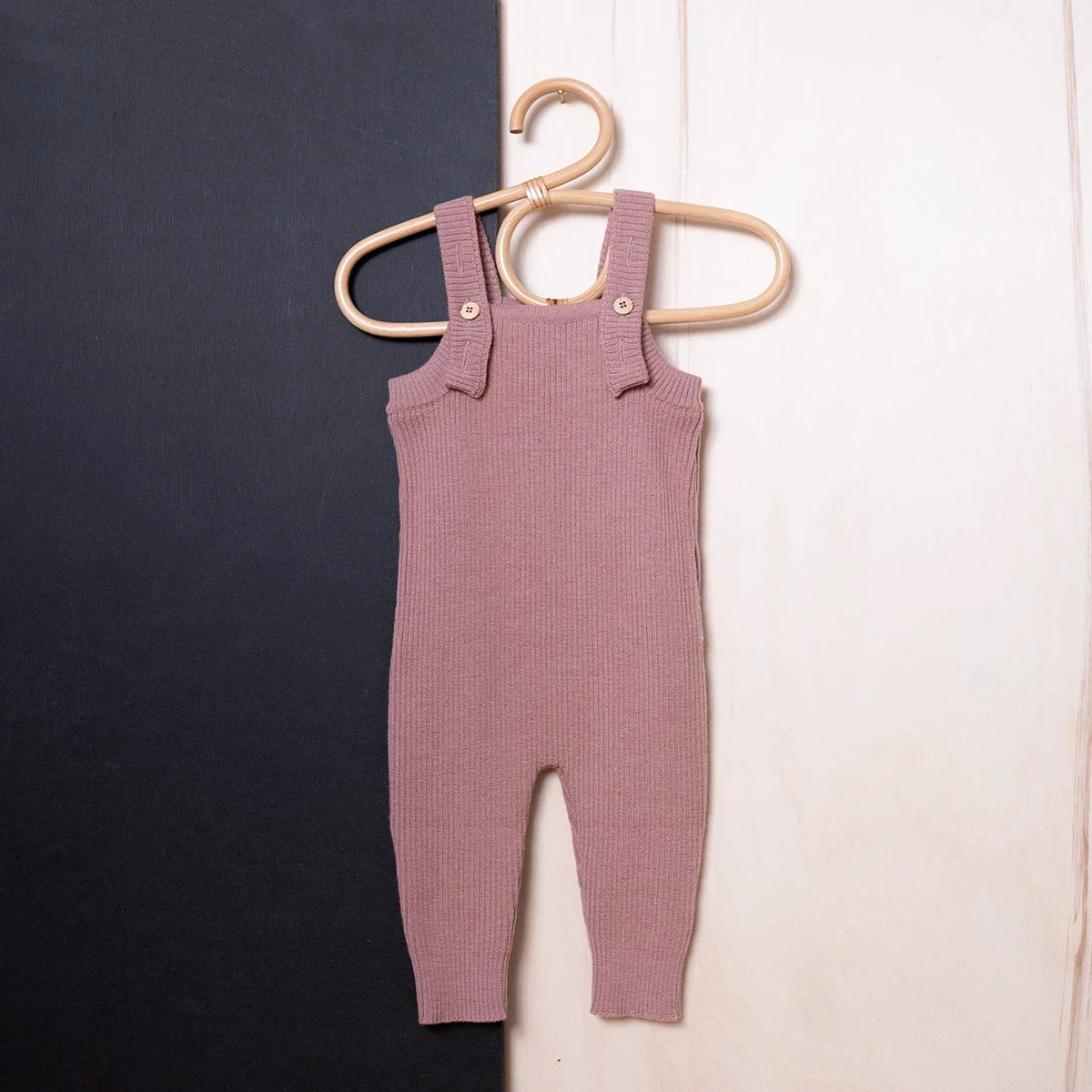 THE WOOLLY BABY JUMPSUIT - rose