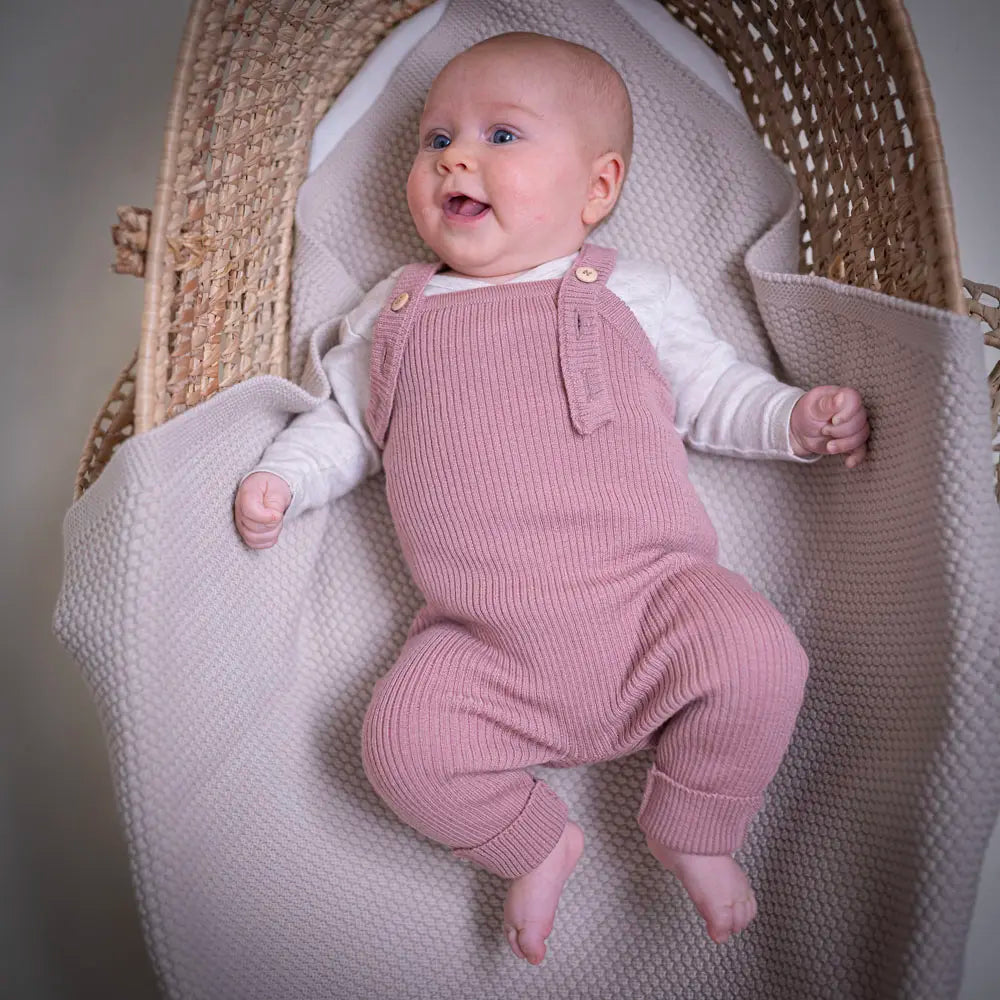 THE WOOLLY BABY JUMPSUIT - rose