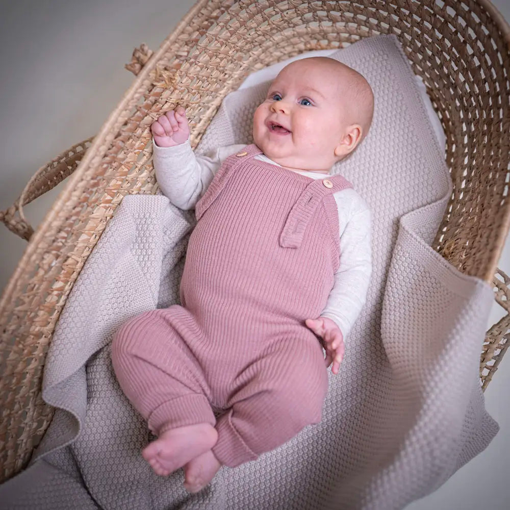 THE WOOLLY BABY JUMPSUIT - rose