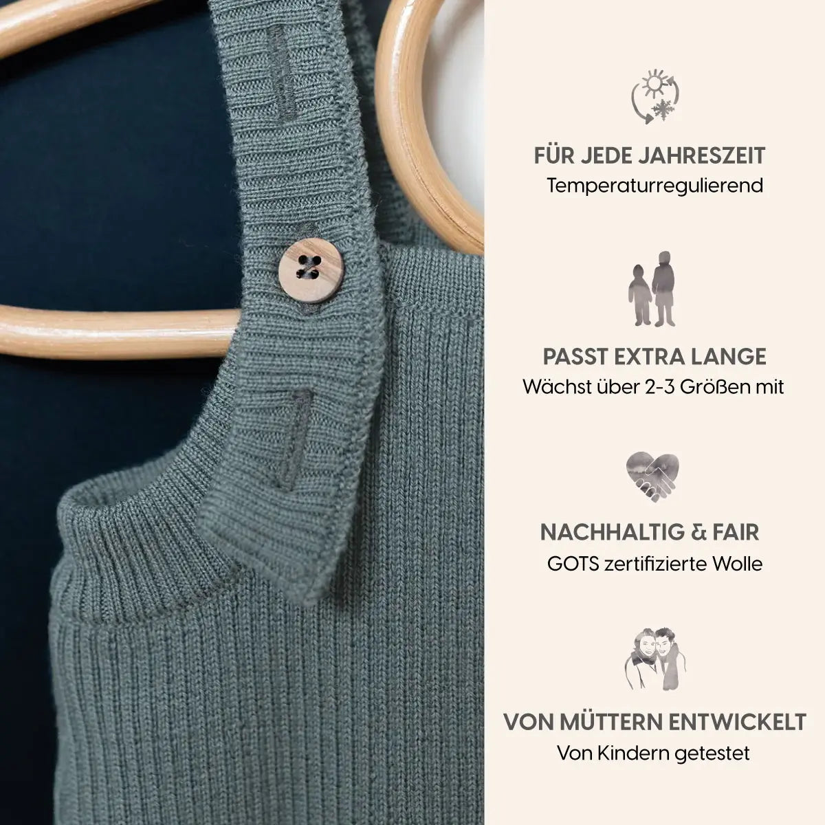 THE WOOLLY BABY JUMPSUIT - cloud grey