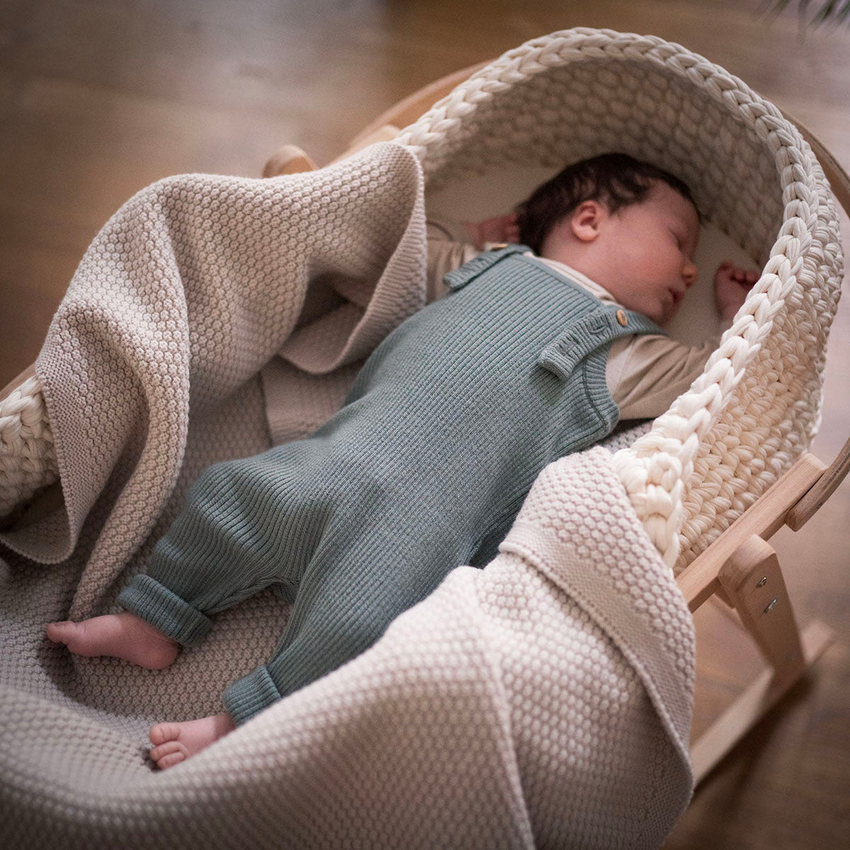 THE WOOLLY BABY JUMPSUIT - blue