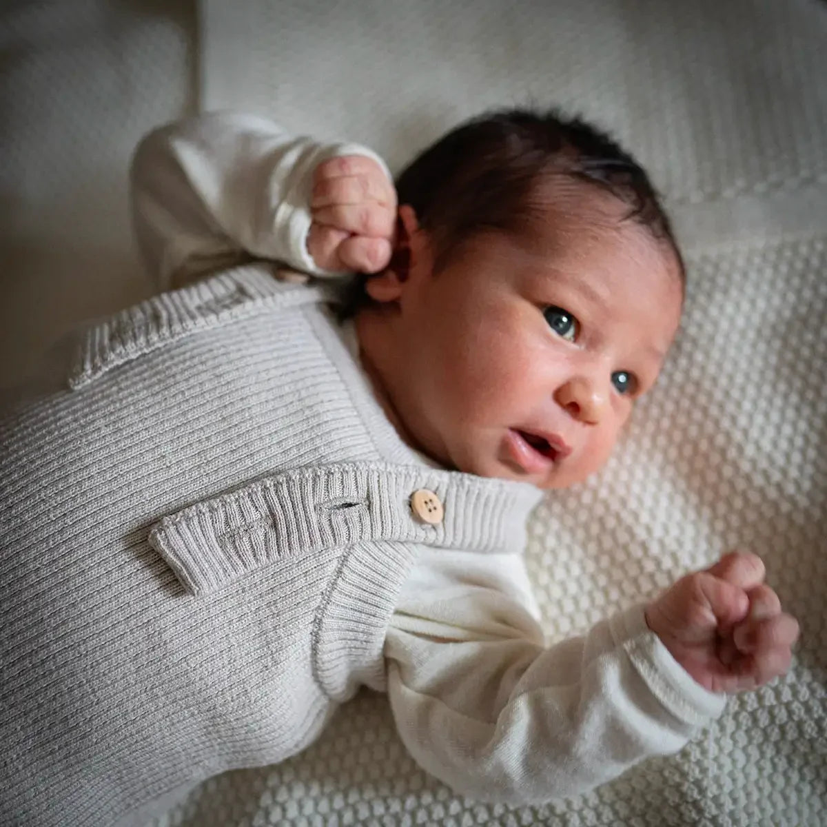 THE WOOLLY BABY JUMPSUIT - cloud grey