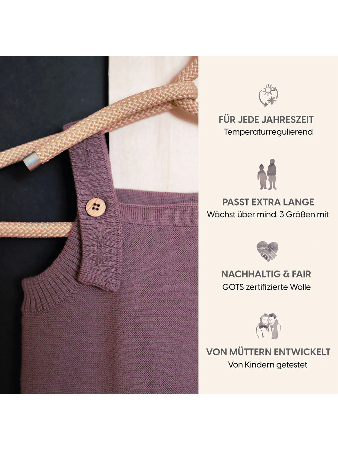 THE WOOLLY ROMPER - mauve