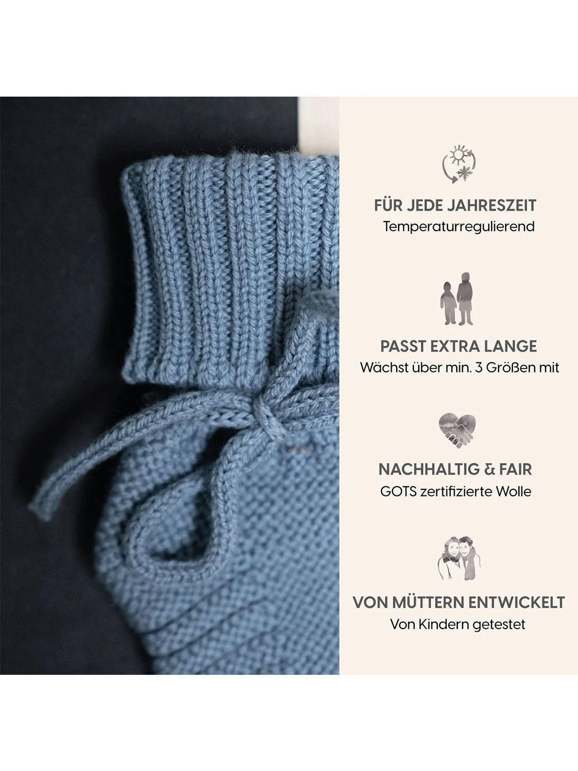 THE WOOLLY BABY BOOTIE - blue