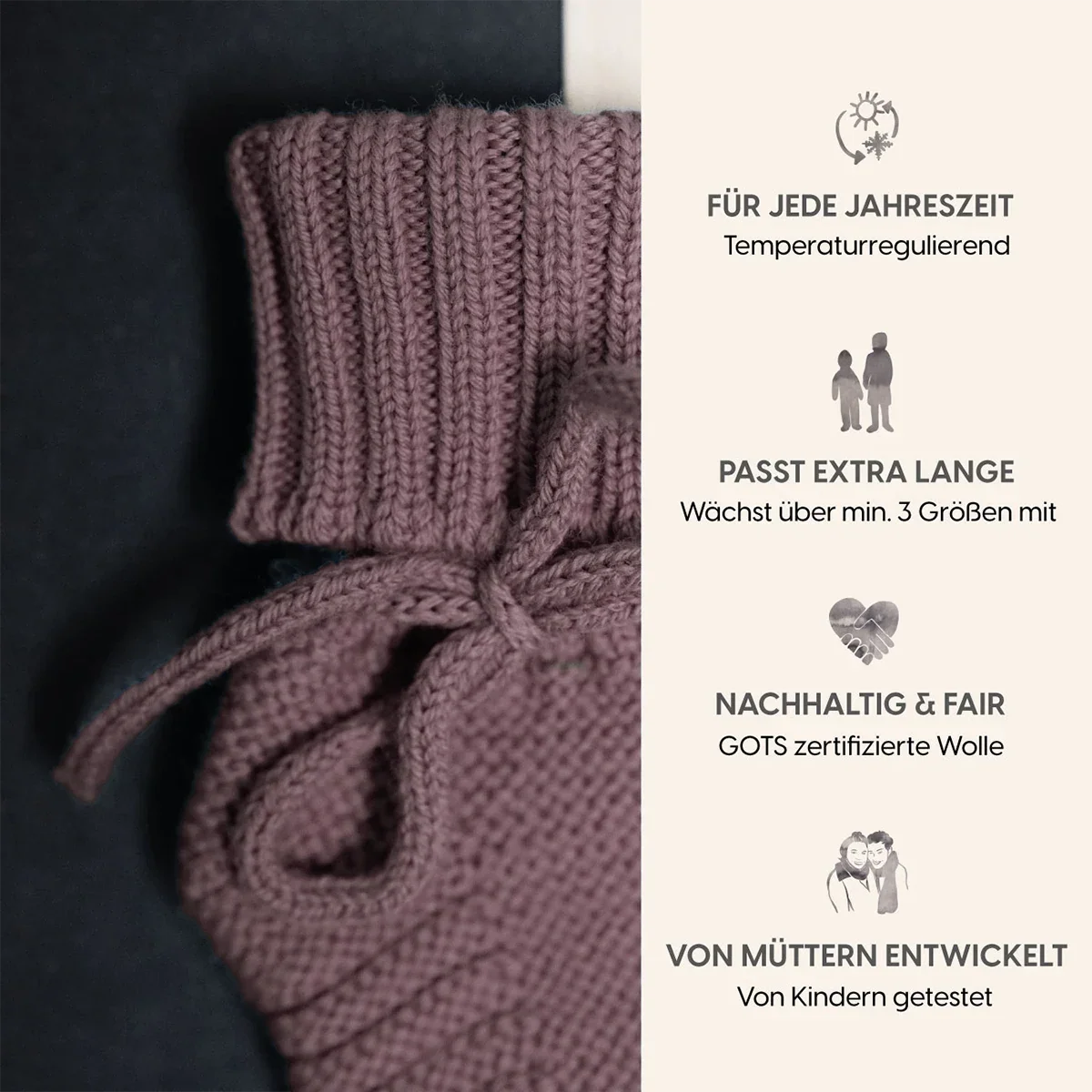 The Woolly Baby Bootie Mauve