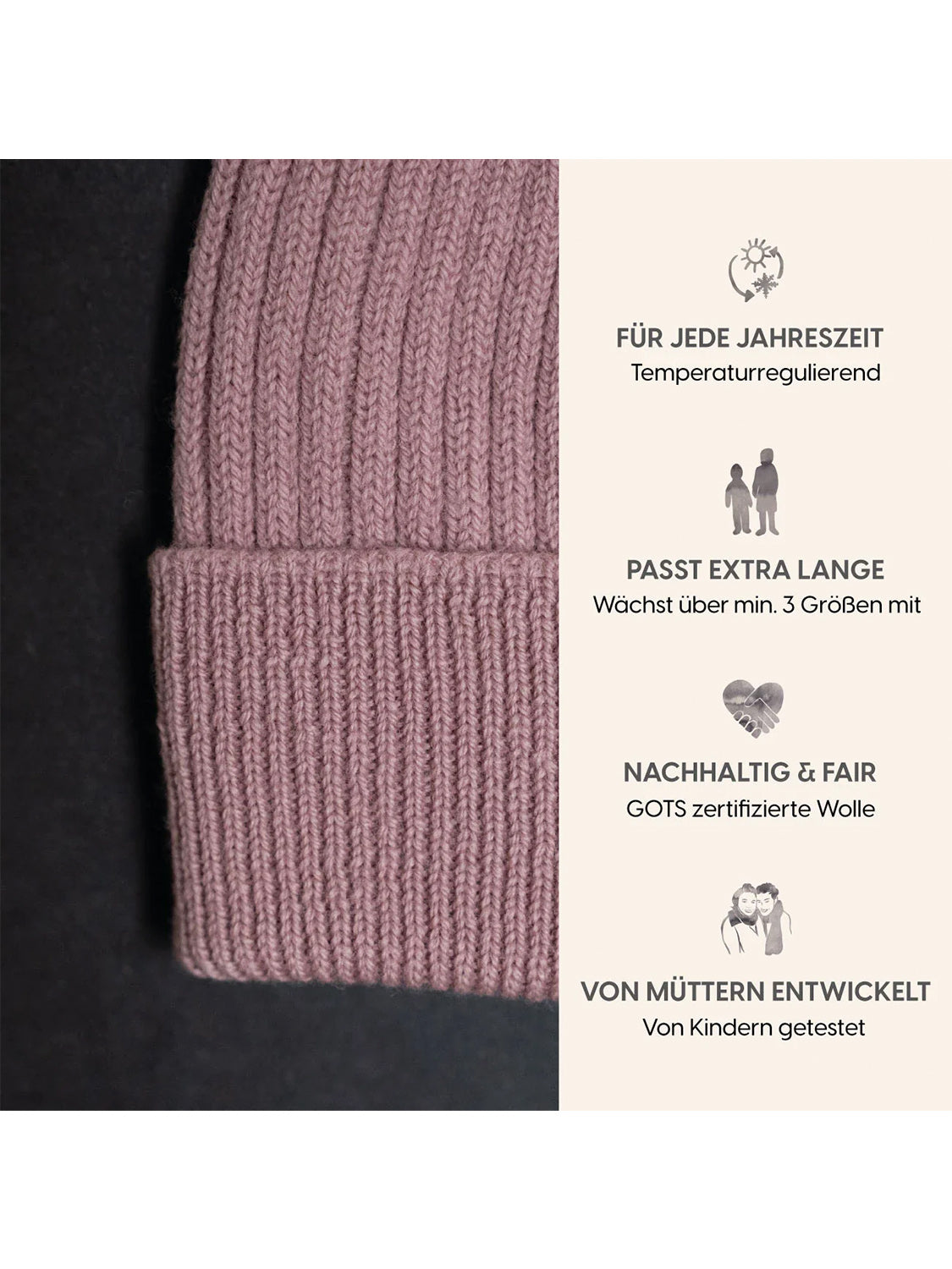 THE WOOLLY BEANIE - rose